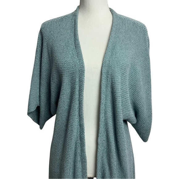 J. Jill Women’s Cardigan Sweater Sz XL Color Green Short Sleeves Loose Fit - Picture 2 of 12